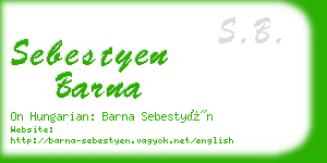 sebestyen barna business card